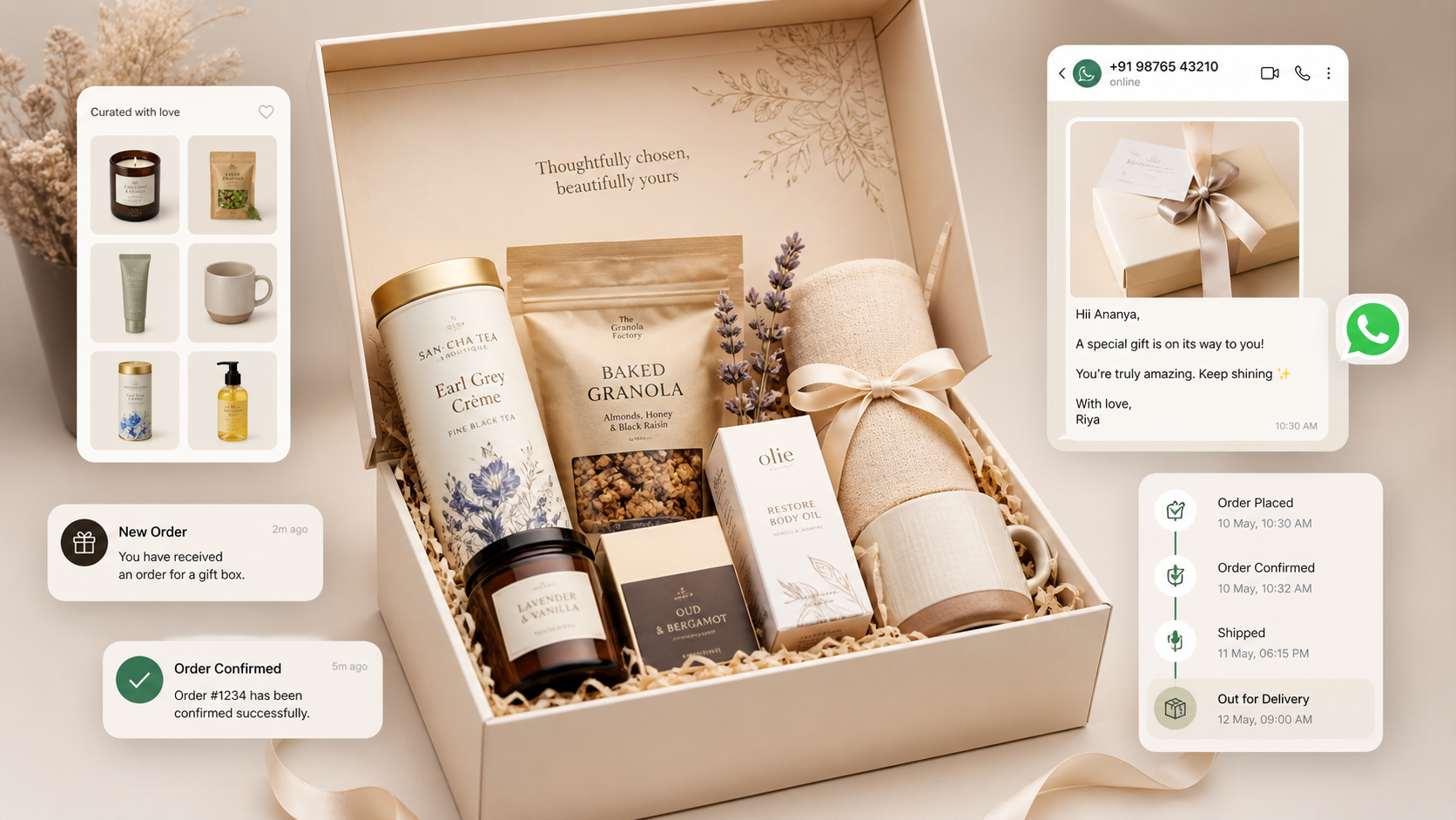 Curated gift box with premium products