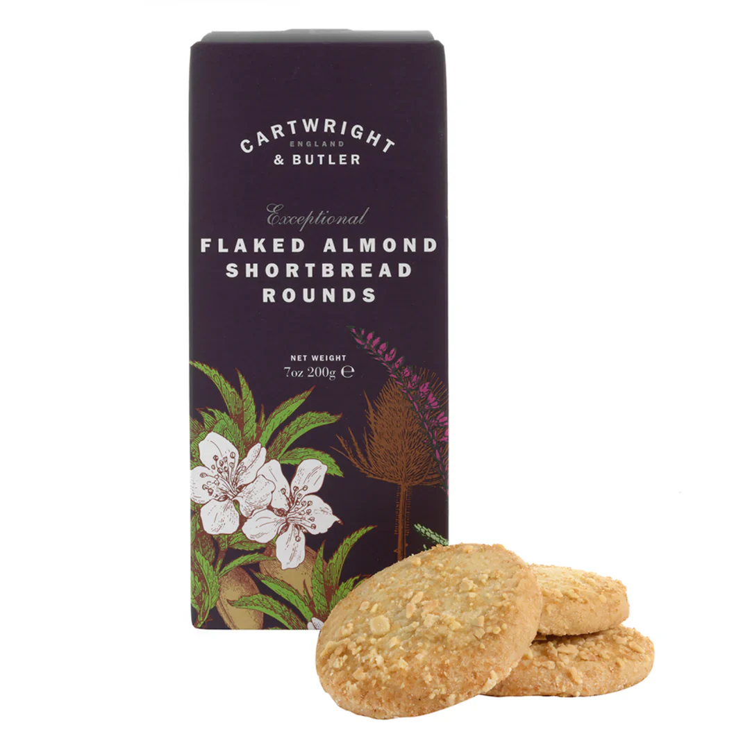 Cartwright & Butler Flaked Almond Shortbread Biscuits In Carton, 200g